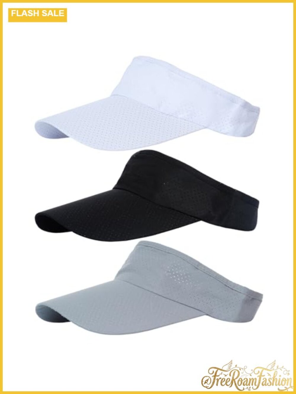 3 Pack Sun Visor Hats UV Protection Beach Golf Caps Breathable Lightweight